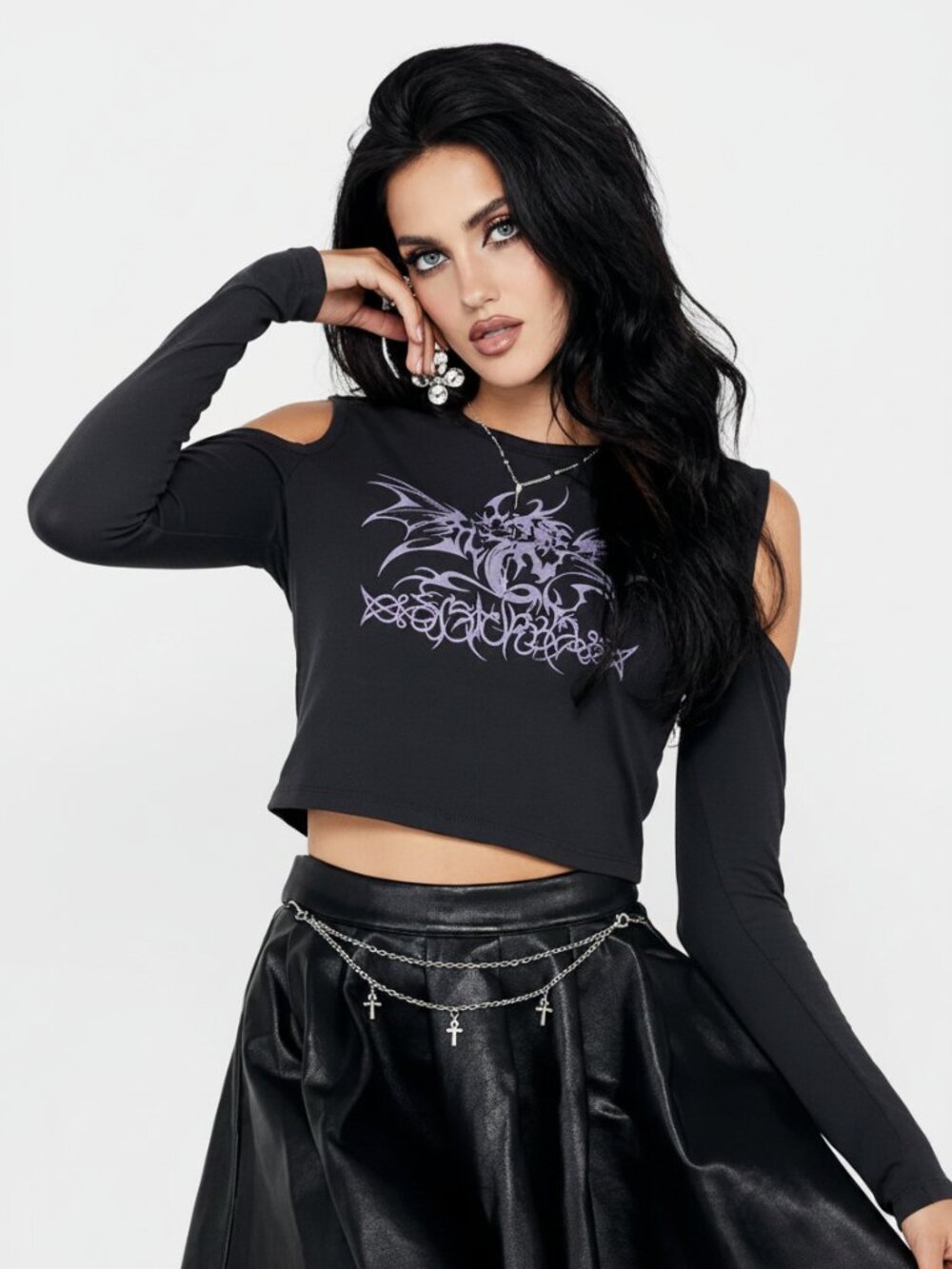 DISTURBIA Dragon Arm Warmer long sleeve graphic top